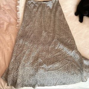 Dotted Print Midi Skirt